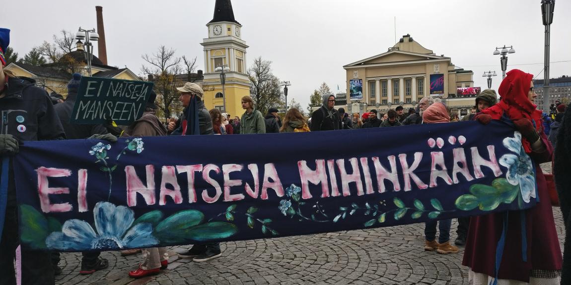 Rasismia ja fasismia vastaan Tampereella vuonna 2017 kuva Petra Packalen