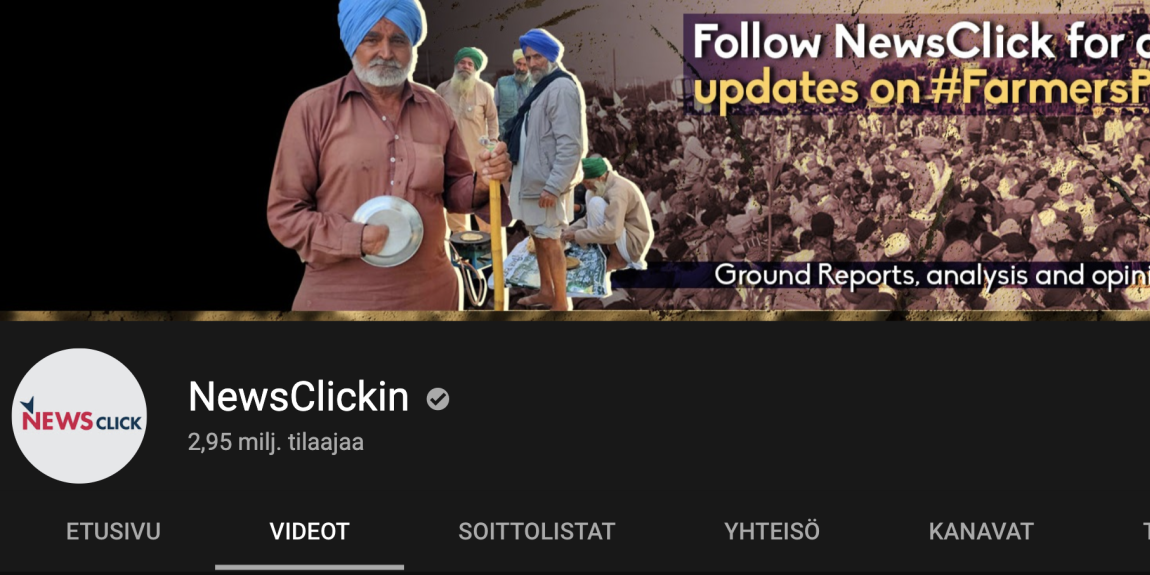 NewsClick India kuvakaappaus Youtube kanavalta