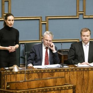 Sanna Marin, Pekka Haavisto ja Antti Kaikkonen