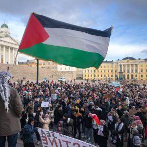 Palestiina tukimielenosoitus Helsinki 20.10.2023 Kuva Emma Grönqvist