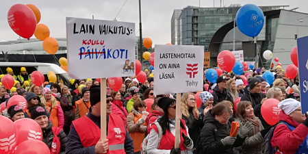 TeHy Super lastenhoitajat lastentarhanopettajat mielenosoitus lakko