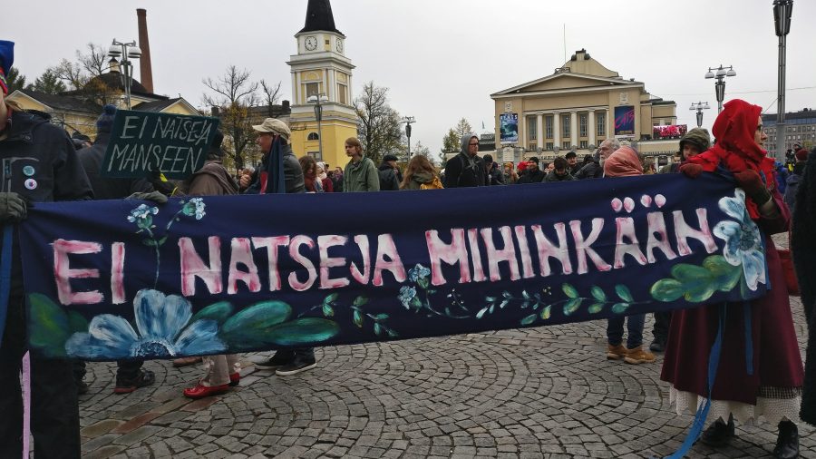 Rasismia ja fasismia vastaan Tampereella vuonna 2017 kuva Petra Packalen