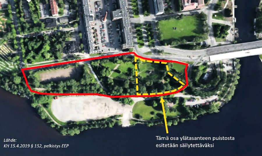 suunnitelma puiston kehittämiseksi