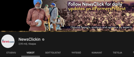 NewsClick India kuvakaappaus Youtube kanavalta