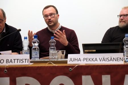 Lorenzo Battisti vieraili Tampereen Tiedonantaja-festivaaleilla vuonna 2017.