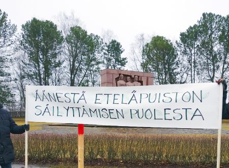äänestä eteläpuiston säilyttämisen puolesta