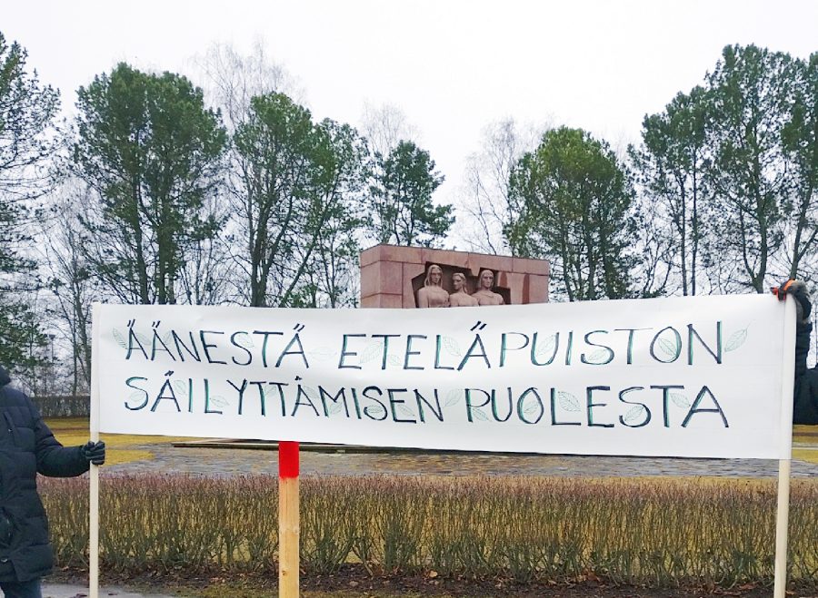äänestä eteläpuiston säilyttämisen puolesta