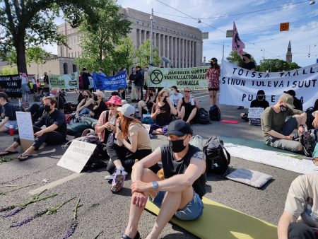 Elokapina 17.6.2021 Mannerheimintie Helsinki kuva Toivo Koivisto