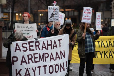 Ei hävittäjille -mielenosoitus Helsinki 28.10.2021 kuva Emma Grönqvist