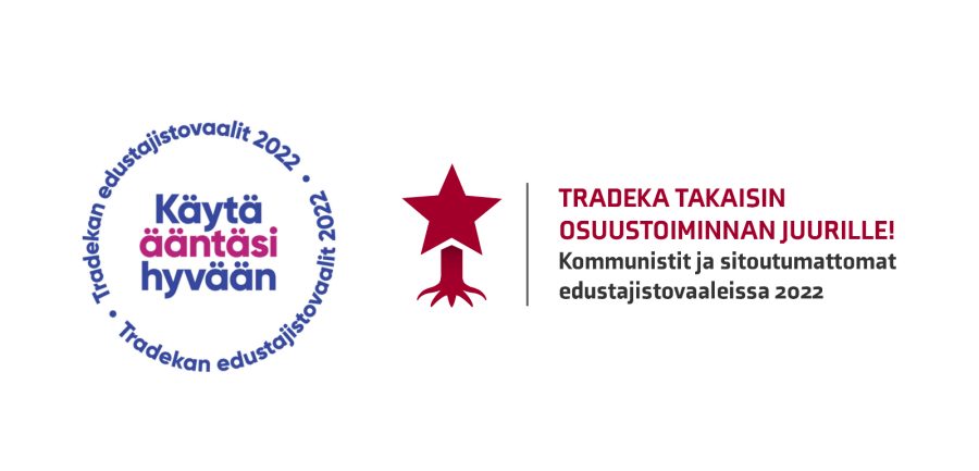 Tradeka vaalilogo ja kom. ja sit. 2022