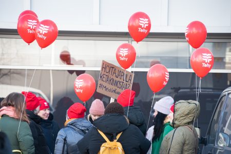 Lakkomielenosoitus Tehy ja SuPer 1.4.2022 Helsinki kuva Emma Grönqvist