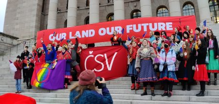 Saamelaisten mielenosoitus Helsinki 17.11.2022 kuva Toivo Koivisto