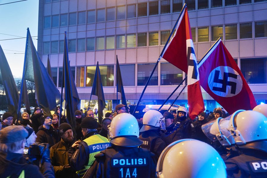 fasistien mielenosoitus Helsingissä