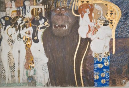 Gustav Klimt: Beethoven-friisi: Vihamieliset voimat - paneeli 1