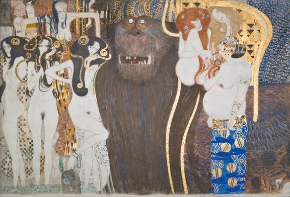 Gustav Klimt: Beethoven-friisi: Vihamieliset voimat - paneeli 1
