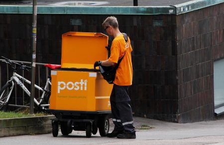 1113px Posti Group mail carrier in Helsinki, Finland, 2019