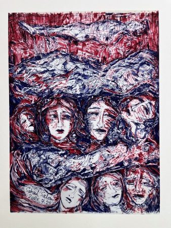 Näyttely The Real Gaza on avoinna 5.12.2025–11.1.2026. Kuva Sohail Salem piirustus. 2025.