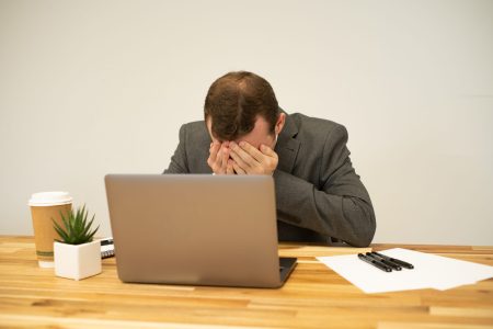 Man Stressed At Work