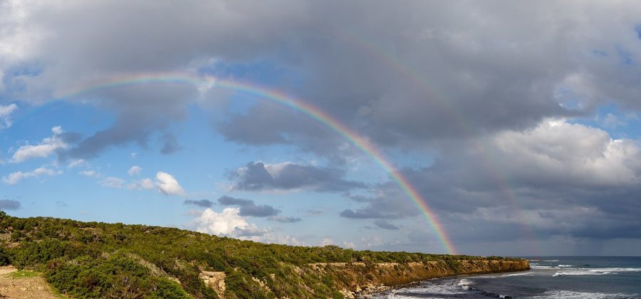 A double rainbow in Akamas Peninsula, Cyprus