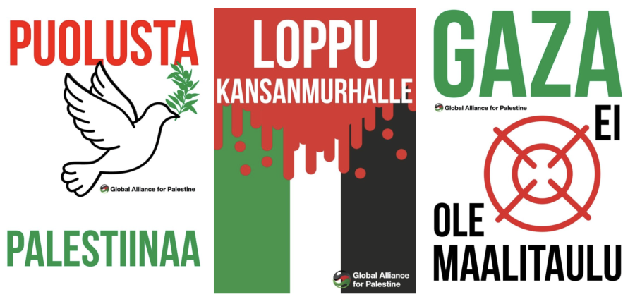 Palestiinatoimintapäivän julisteita 2026